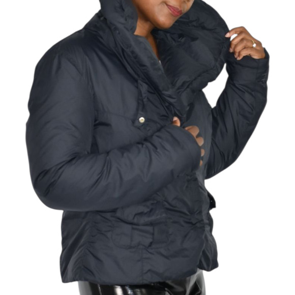 ADD Puffer Jacket Funnel Neck Black Goose Down Short Padded Puffy Winter Coat 8 - Picture 6 of 16